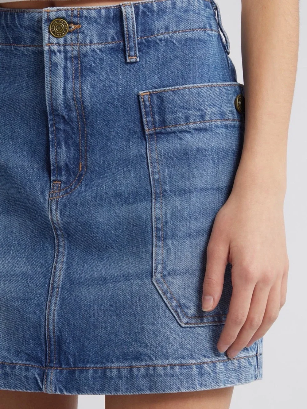 FRAME | (31) Cargo Denim Mini Skirt - Morey